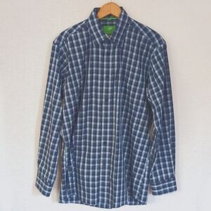 Forsyth of Canada Men's Long Sleeve Button Down Shirt Size Medium Blue Plaid